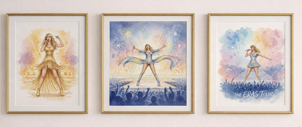 Popstar Concert Wall Art Printable | Watercolour Music Illustration | Bedroom Poster | A4 A2 Digital Download