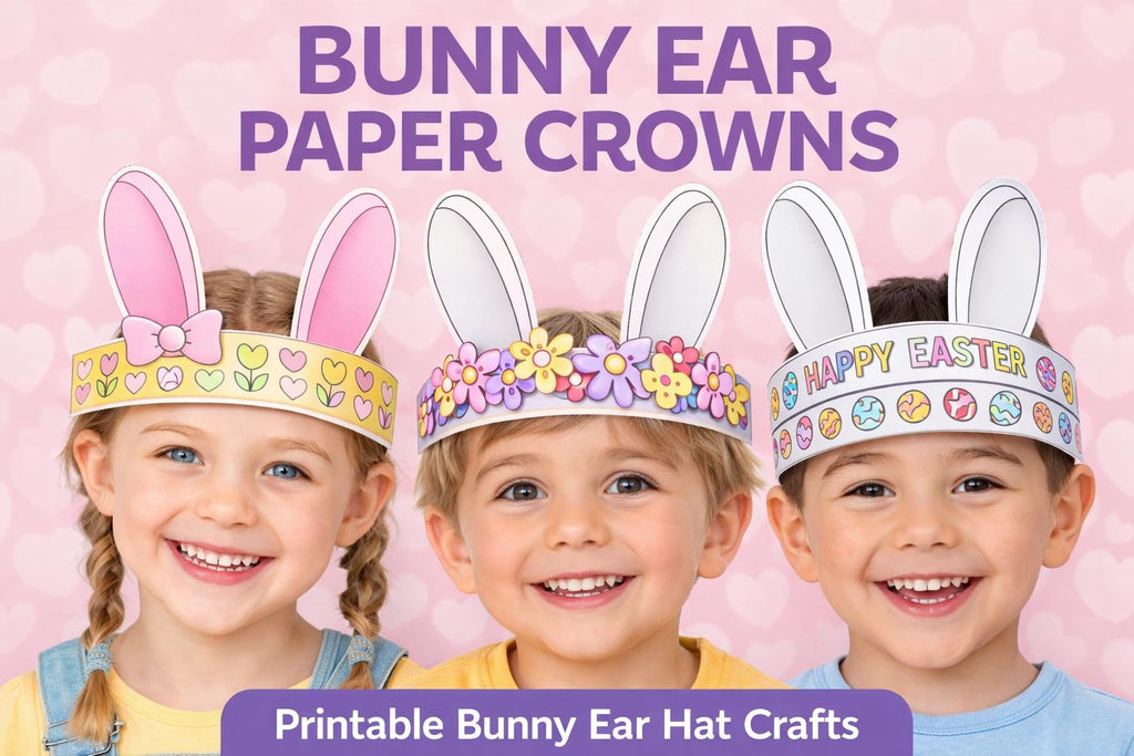 Easter Bunny Ears Printable | Bunny Hat Craft for Kids | Classroom & Party Activity