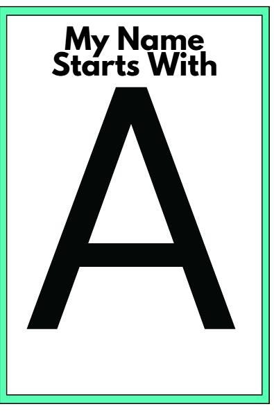 Preschool Alphabet Name Worksheets