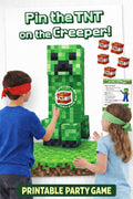 Pin the TNT on Creeper Party Game | Gamer Birthday (Printable)