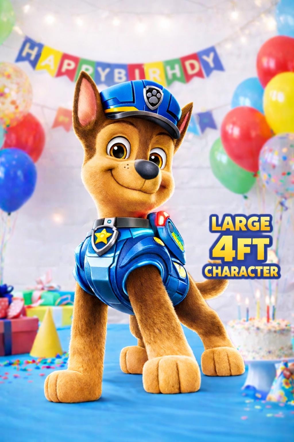 Large 4ft Party Character Printable | Life Size Birthday Cut-Out | Kids Party Backdrop & Photo Prop