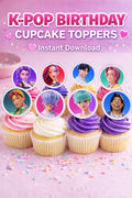 Demon pop Birthday Cupcake Toppers | Printable Party Decor (Instant Download)