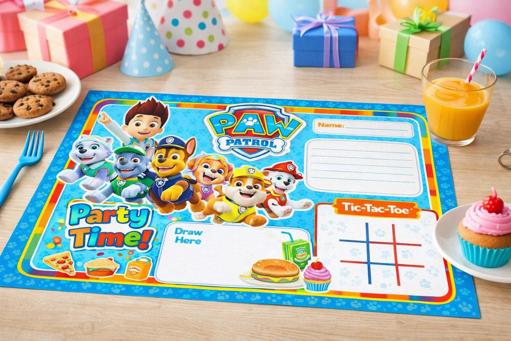 Rescue pups Party Placemat Printable | Kids Activity Placemat