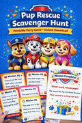 Party Game- Rescue Pups Scavenger Hunt  | Kids Party Activity | Printable  Instant Download