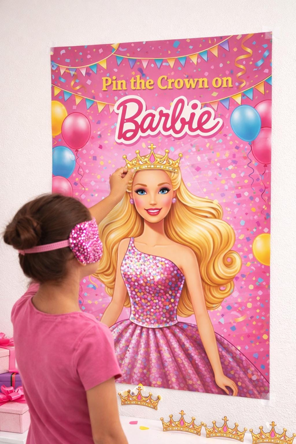 Printable Party Game Pin the Crown Birthday Activity| Instant Download