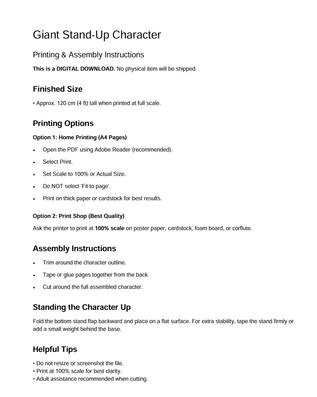 4ft Giant Gabby Stand-Up Character | Kids Party Decor | Birthday Photo Prop | Digital Download