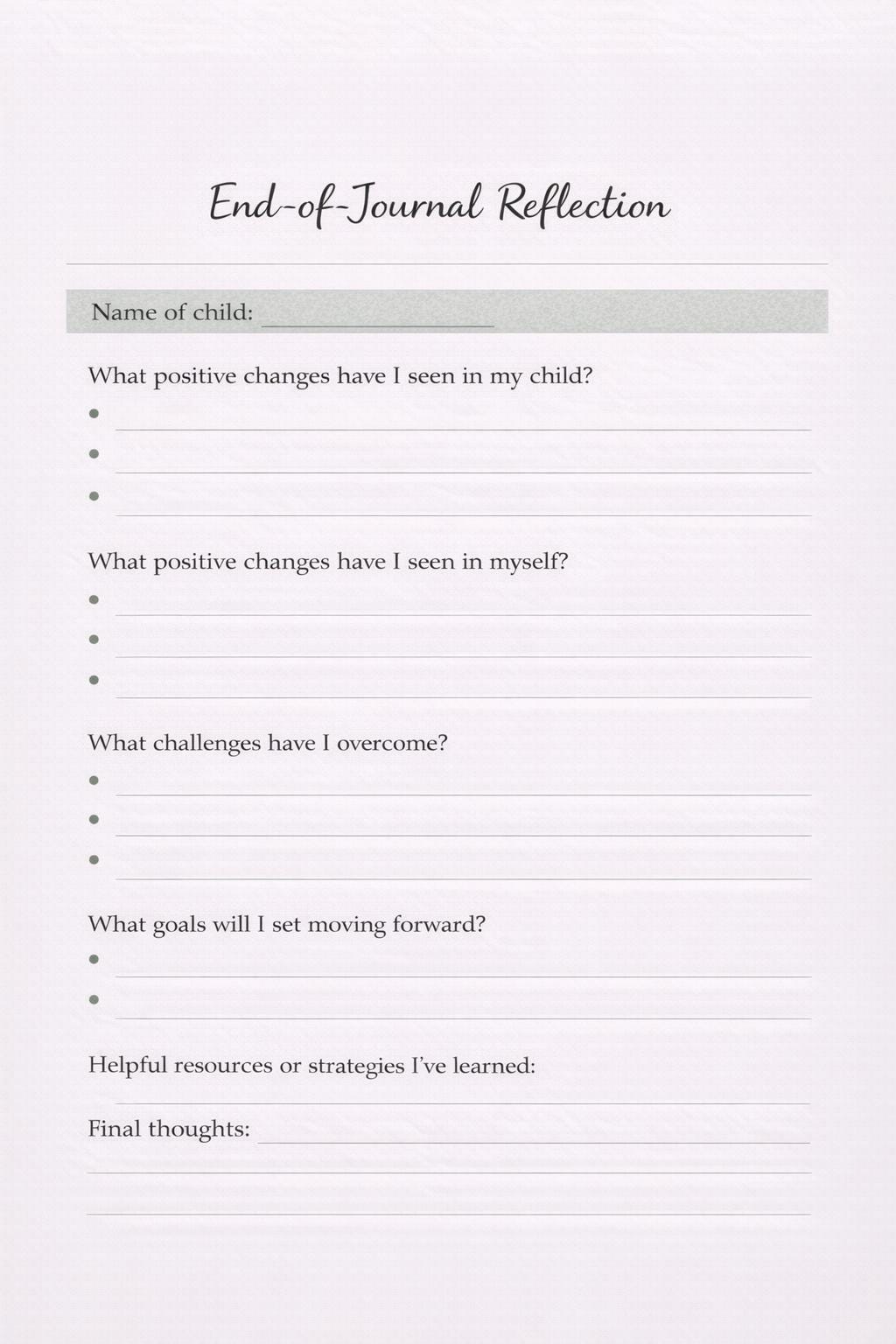 Behaviour Journal Bundle for Parents