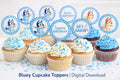 Blue Dog Cupcake Toppers Printable | Kids Birthday Party Decor | Digital Download