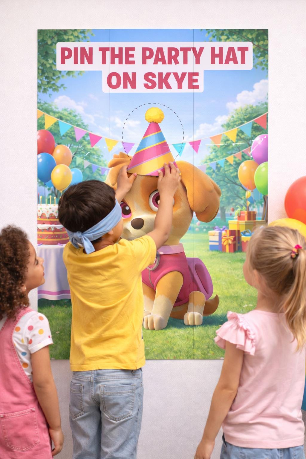 Pin the Party Hat on Skye – Printable Rescue Pups Birthday Party Game | Instant Download