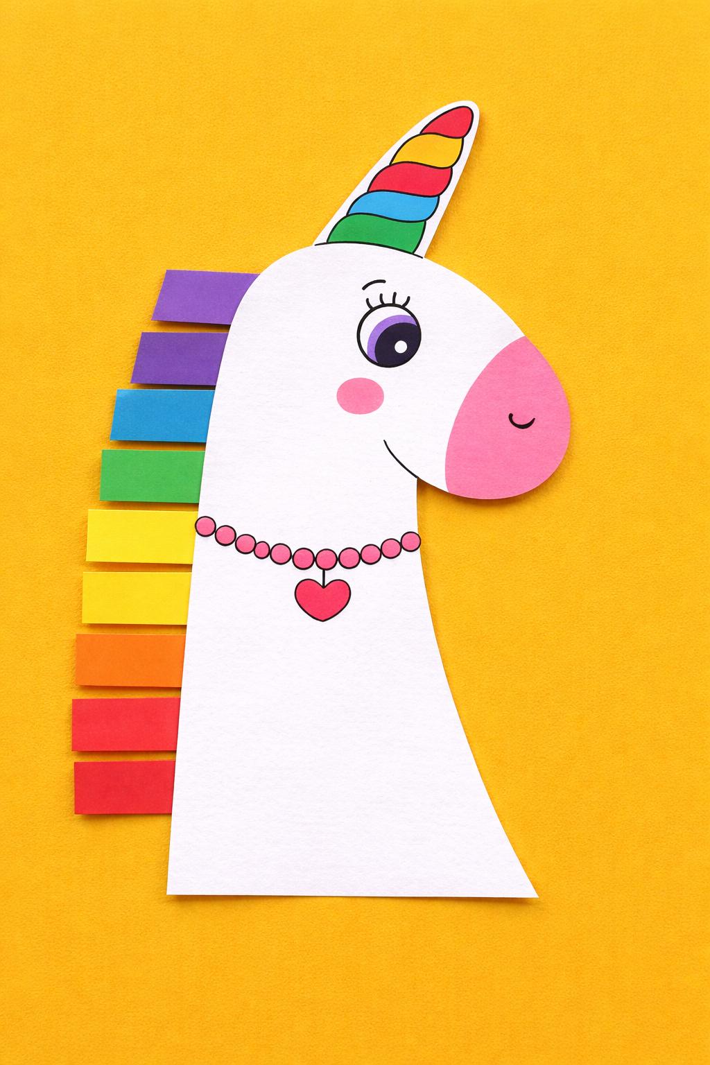 Rainbow Unicorn Craft Printable | Cut and Paste Kids Activity (PDF Pattern)