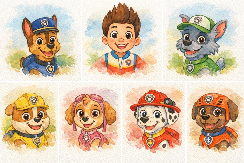 Rescue Pups Wall Art Set | Kids Prints | A4 & A2 Printable Posters | Instant Download