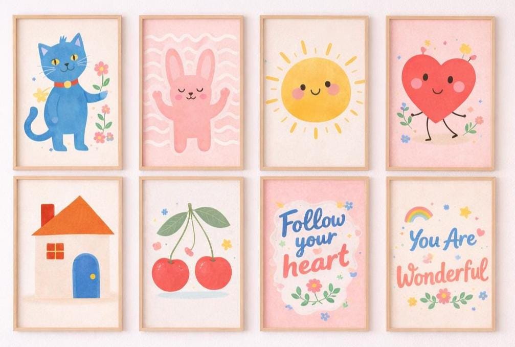 Happy Days Kids Printable Wall Art | Kids Room Decor | A4 & A2