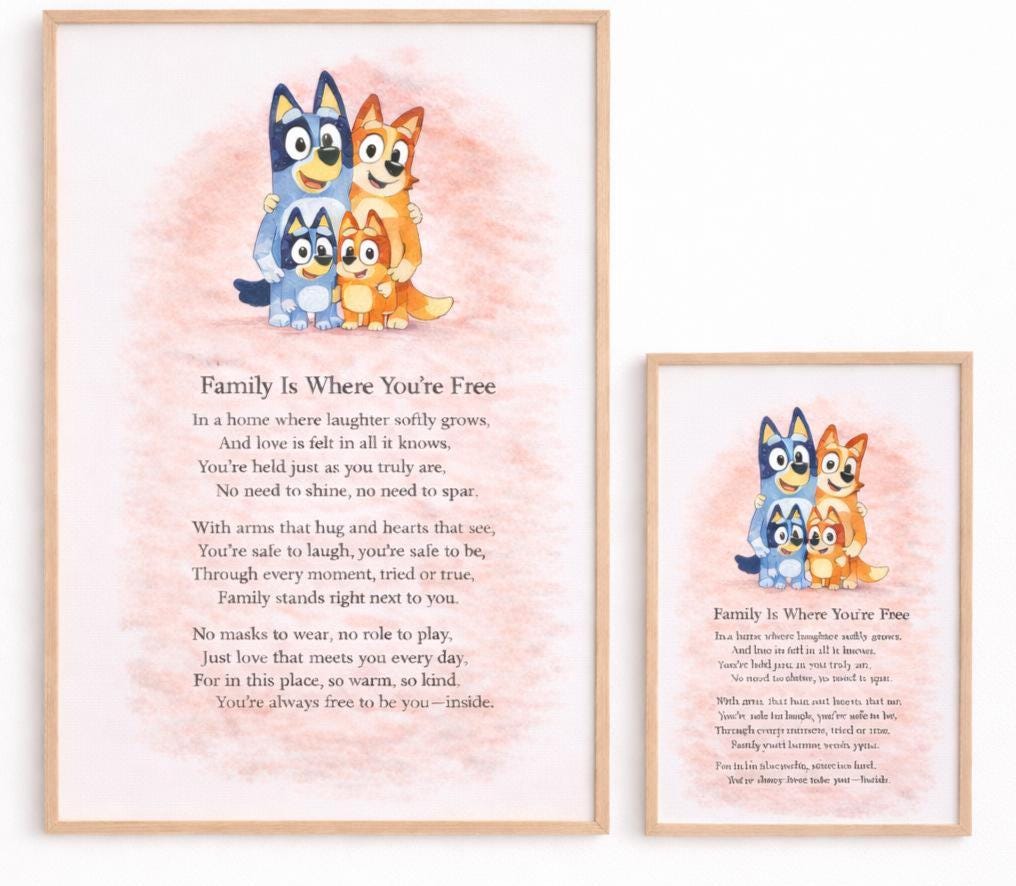 Family Poem Printable Wall Art | Neutral Nursery Print | A4 & A2 Sizes