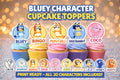 Cupcake Toppers Blue Dog Printable – Kids Birthday Party Decor | Instant Download