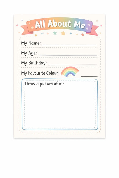 All About Me – Printable Workbook (10 pages)