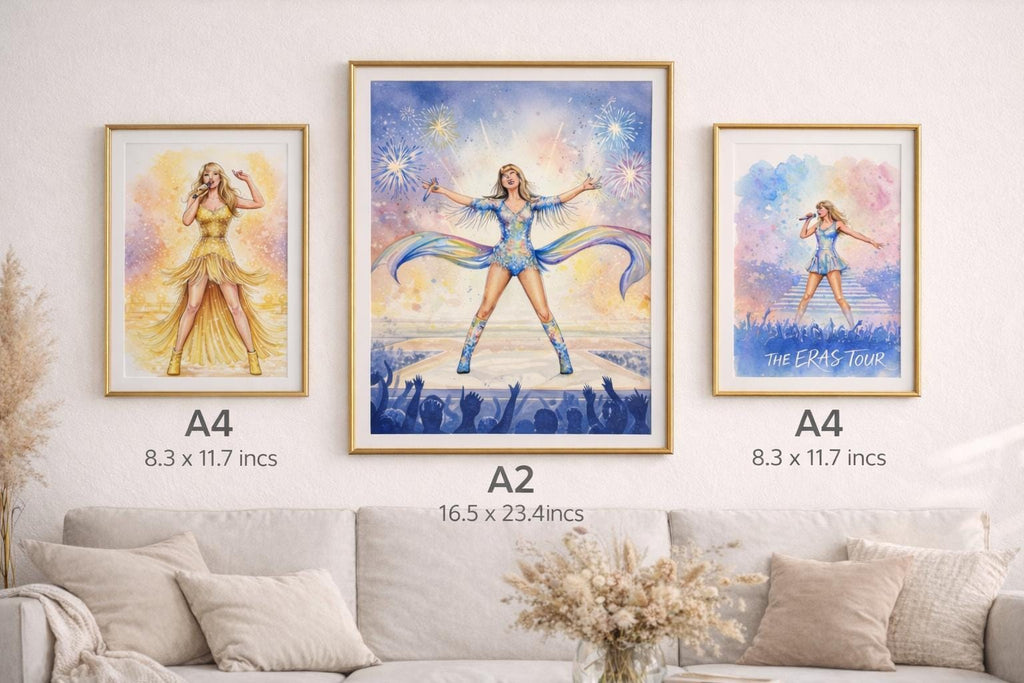 Popstar Concert Wall Art Printable | Watercolour Music Illustration | Bedroom Poster | A4 A2 Digital Download