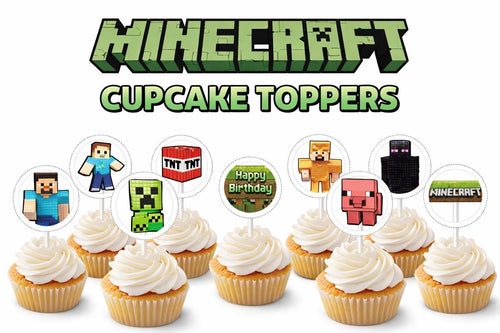 Boys Birthday Cupcake Toppers Printable | Gamer Birthday Party Decorations | Instant Download