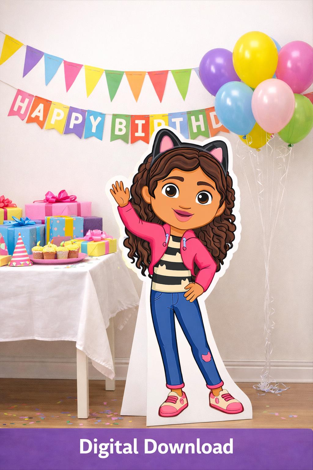 4ft Giant Gabby Stand-Up Character | Kids Party Decor | Birthday Photo Prop | Digital Download
