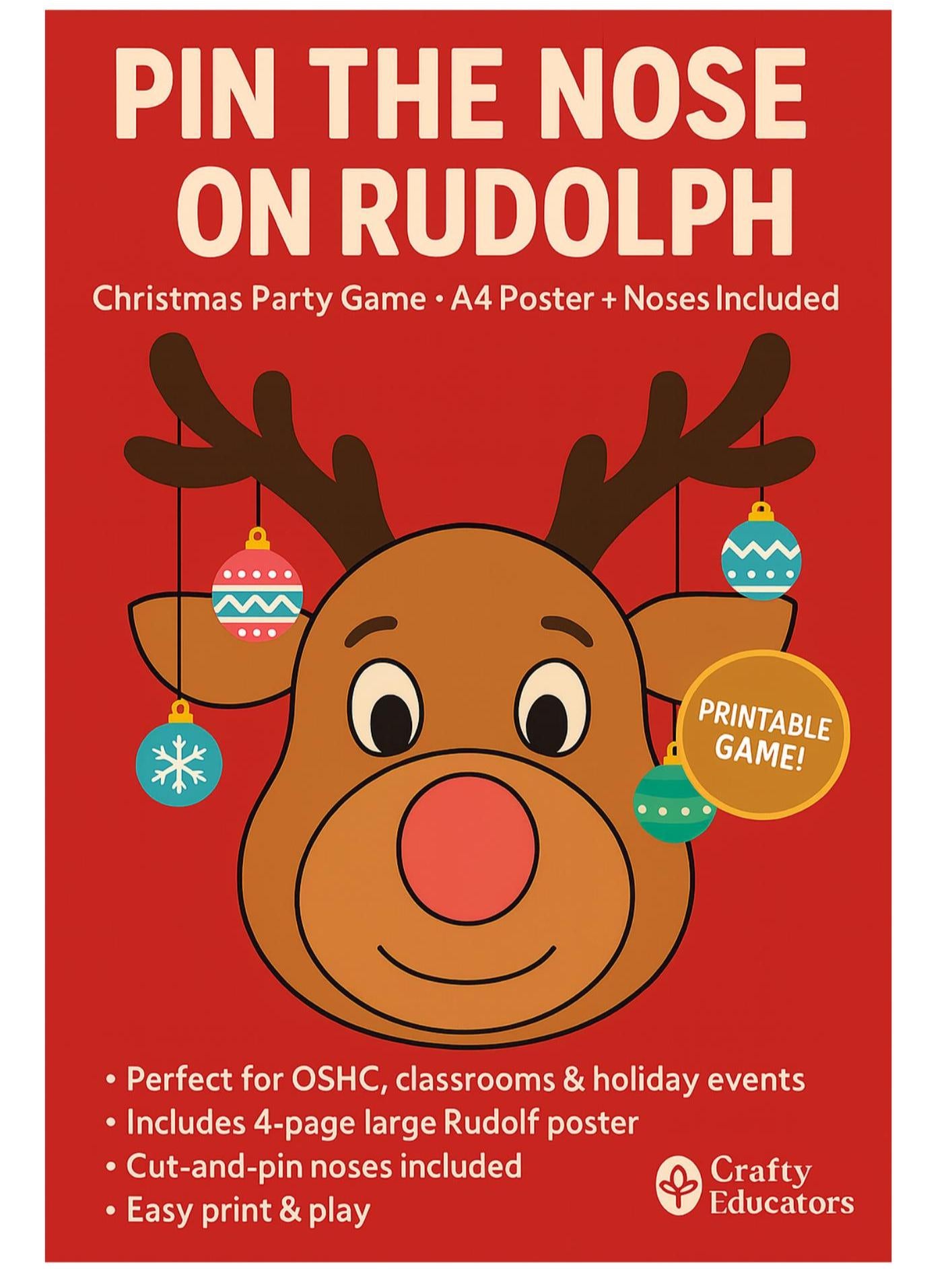 Pin the Nose on Rudolph game!