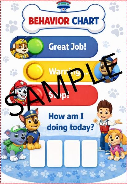 Behaviour Chart for Kids | Printable Star & Reward Charts Instant Download