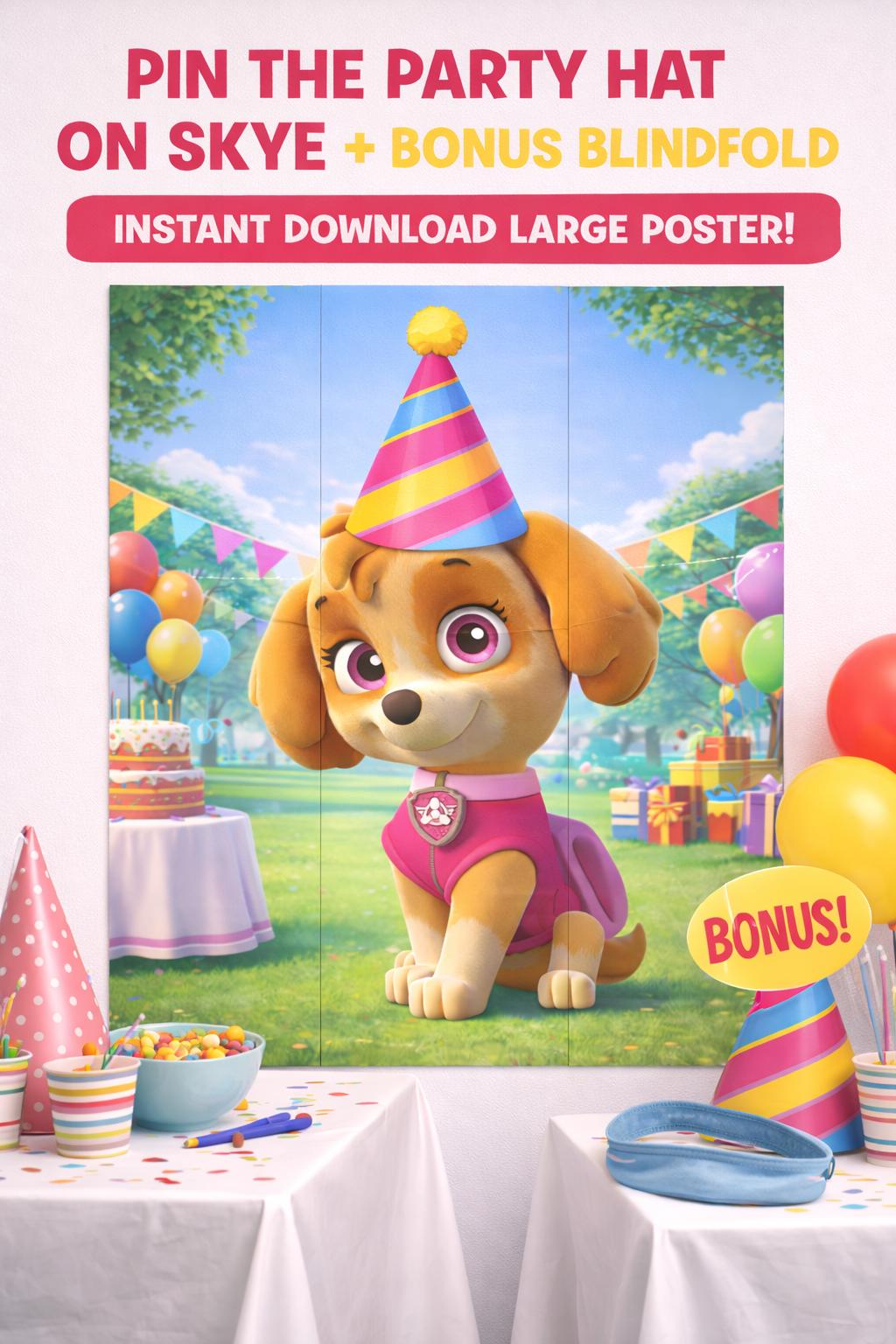 Party Bundle Printable Paw-Ty  – Party Games, Cupcake Toppers & Activity Placemats – Instant Download