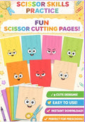 Scissor Skills Cutting Practice | Preschool Fine Motor Worksheets | Printable Cutting Pages