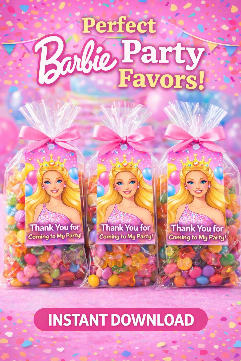 Girls Birthday Party Bag Tags – Printable Thank You Favour Tags