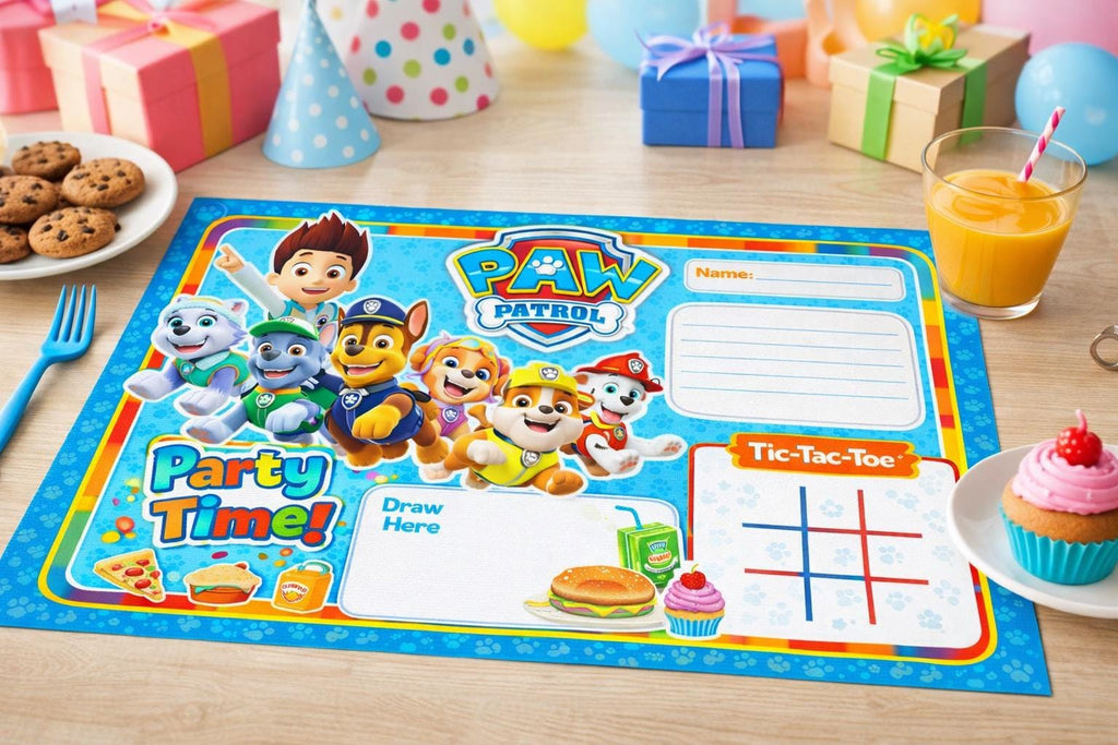 Party Bundle Printable Paw-Ty  – Party Games, Cupcake Toppers & Activity Placemats – Instant Download