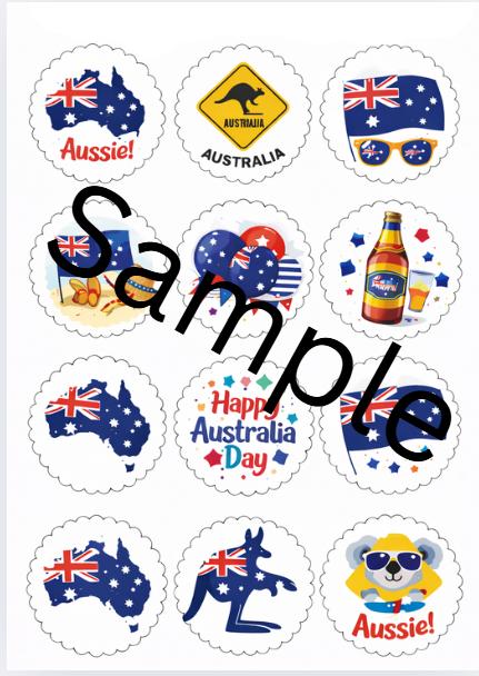 Australia Day Cupcake Toppers Printable | Aussie Party Decorations | 12 Designs | Instant Download