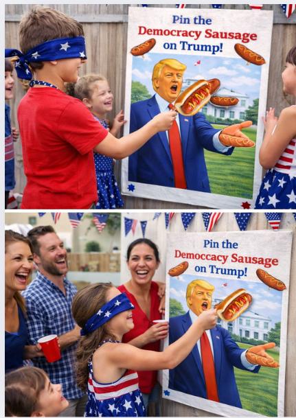 Pin the Sausage on Trump Game | 4th of July Party (Printable PDF)