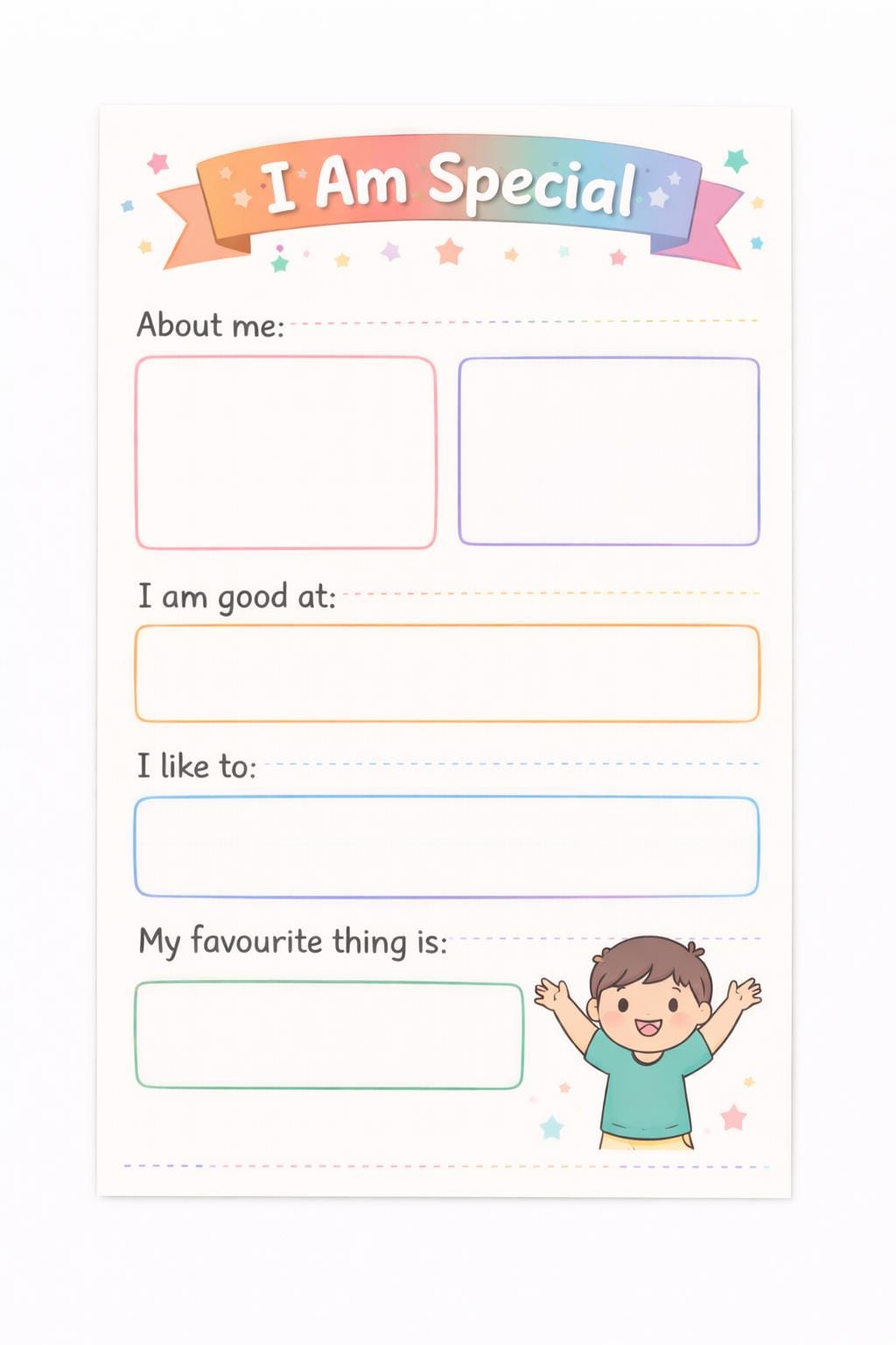All About Me – Printable Workbook (10 pages)