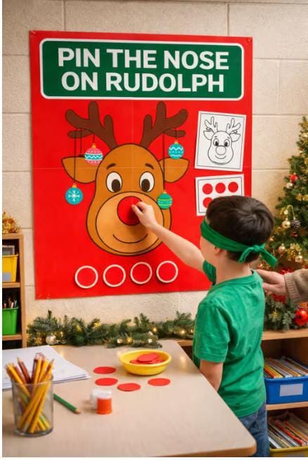 Pin the Nose on Rudolph game!