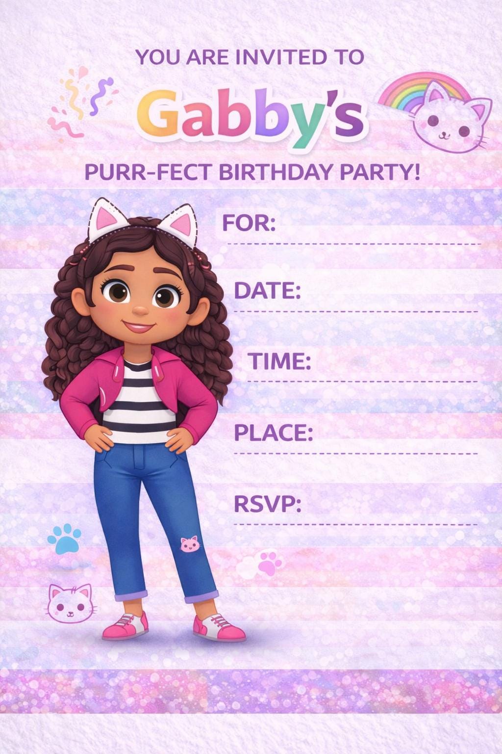 Gabby’s Party Favours Printable Bundle | Cupcake Toppers, Tags & Lollipop Holders | Instant Download