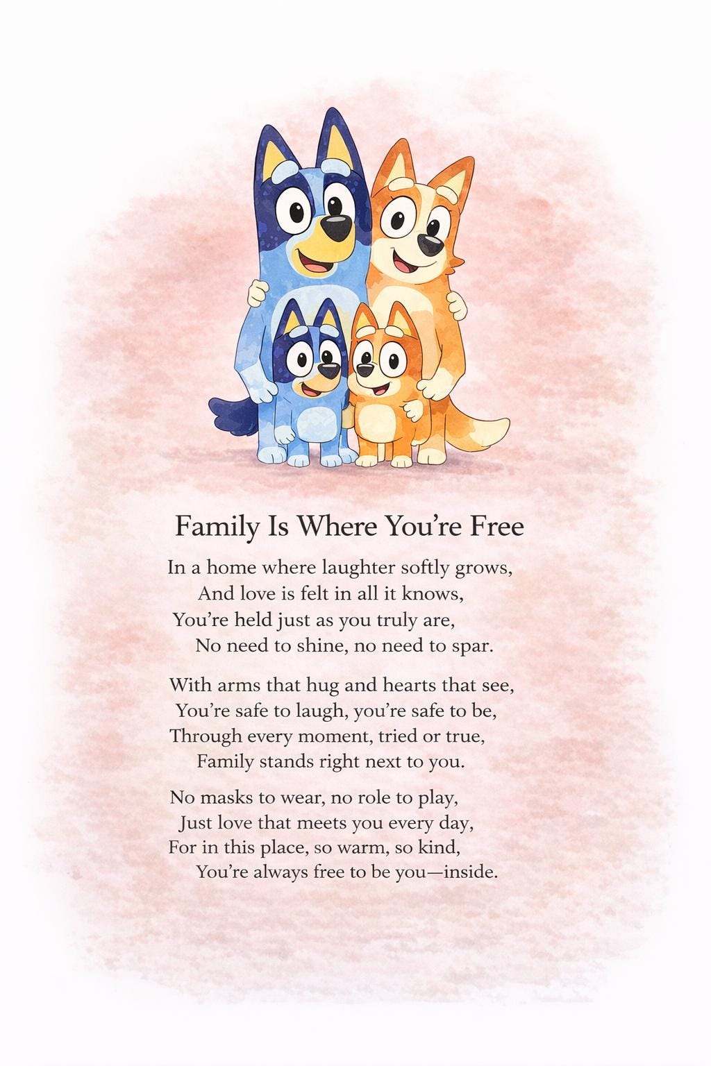 Family Poem Printable Wall Art | Neutral Nursery Print | A4 & A2 Sizes