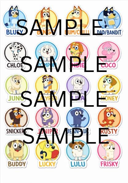 Cupcake Toppers Blue Dog Printable – Kids Birthday Party Decor | Instant Download