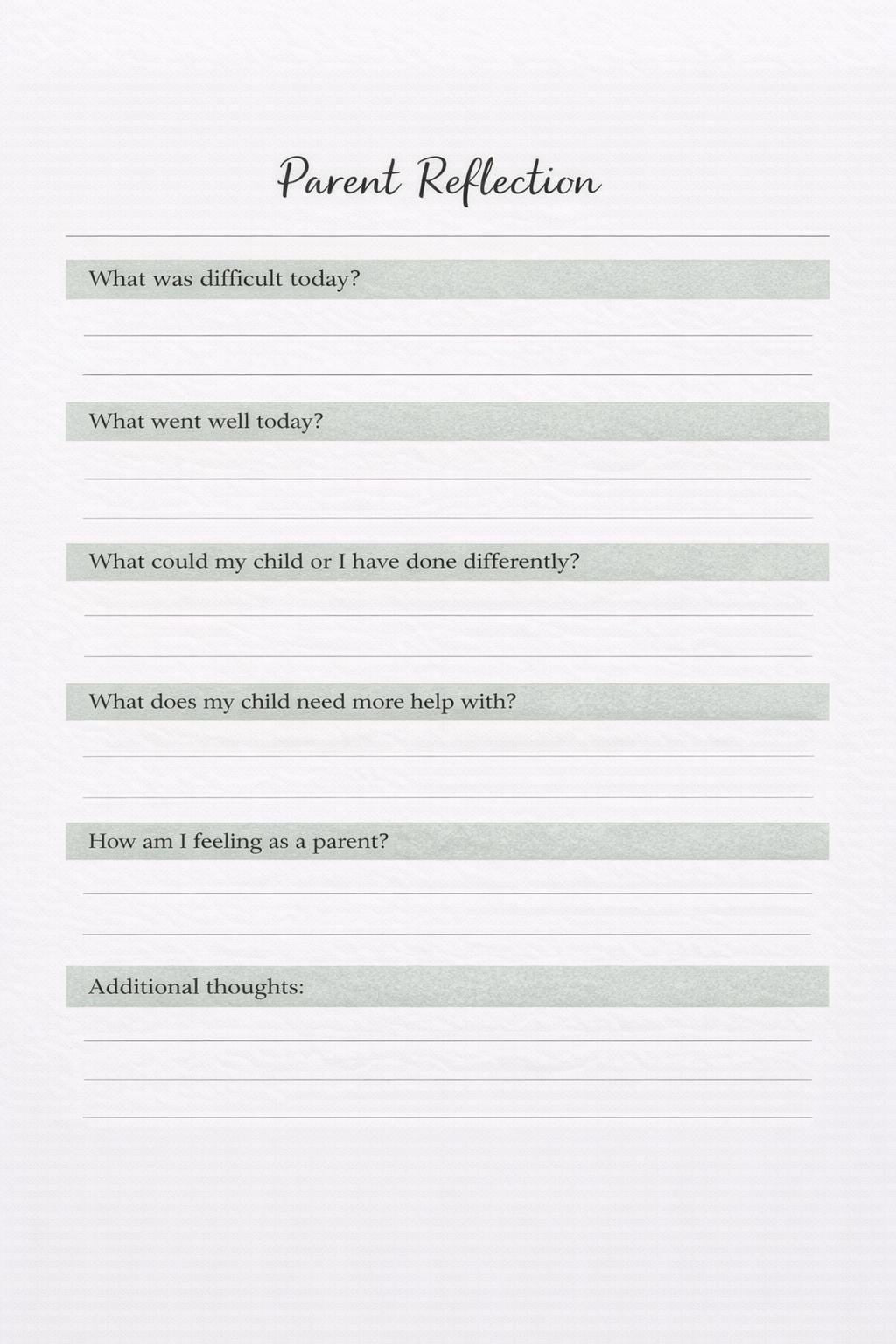 Behaviour Journal Bundle for Parents