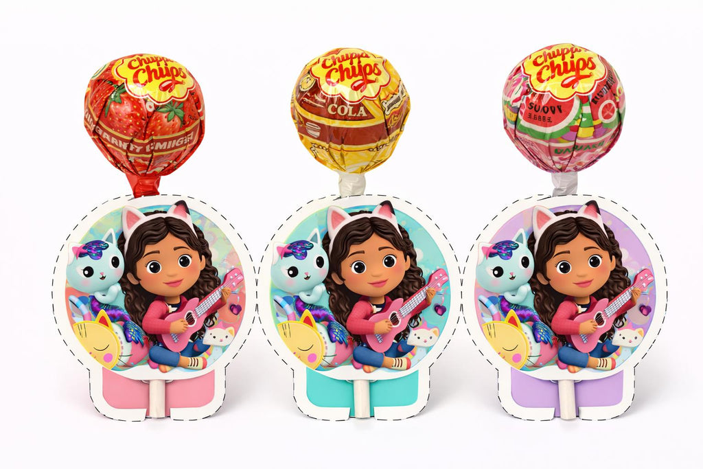 Gabby Lollipop Holders Printable | Chupa Chups Holder | Party Favour Template | Instant Download