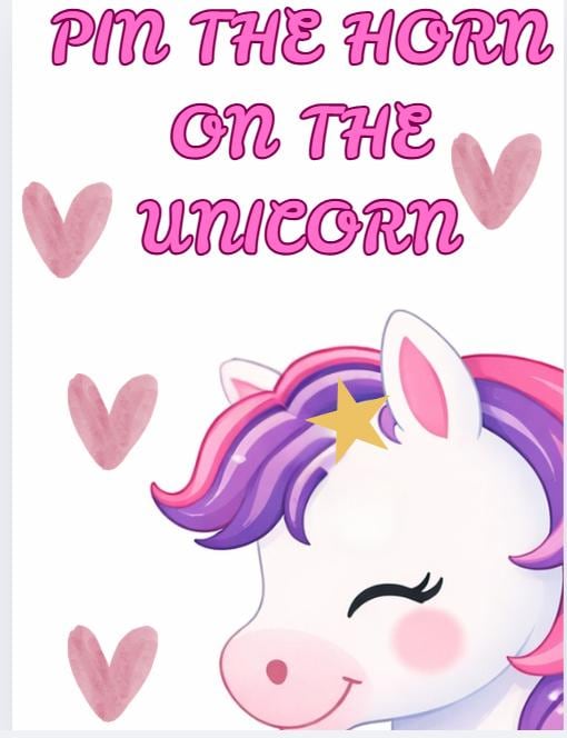 Party Game Printable – Pin the Horn on the Unicorn