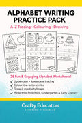 Alphabet Writing Practice- Preschool Kindergarten Literacy Pack