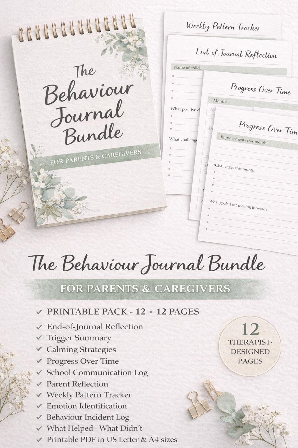 Behaviour Journal Bundle for Parents