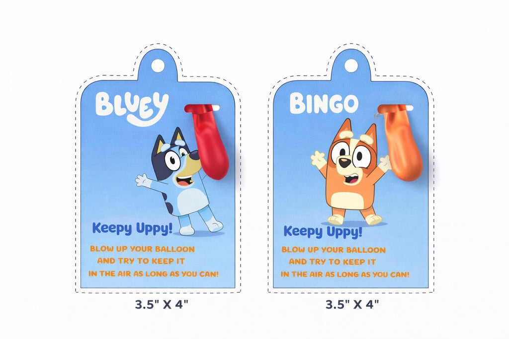 Blue Dog Keepy Uppy Balloon Game | Printable Party Favors (Instant Download)