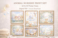 Pastel Animal Nursery Print Set, Baby Room Decor (A2 & A4 Digital Download)