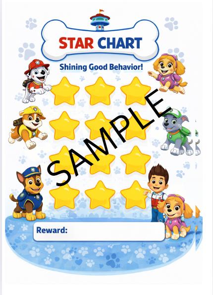 Behaviour Chart for Kids | Printable Star & Reward Charts Instant Download